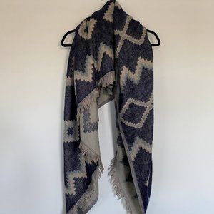 Mixed Blue Blanket Scarf